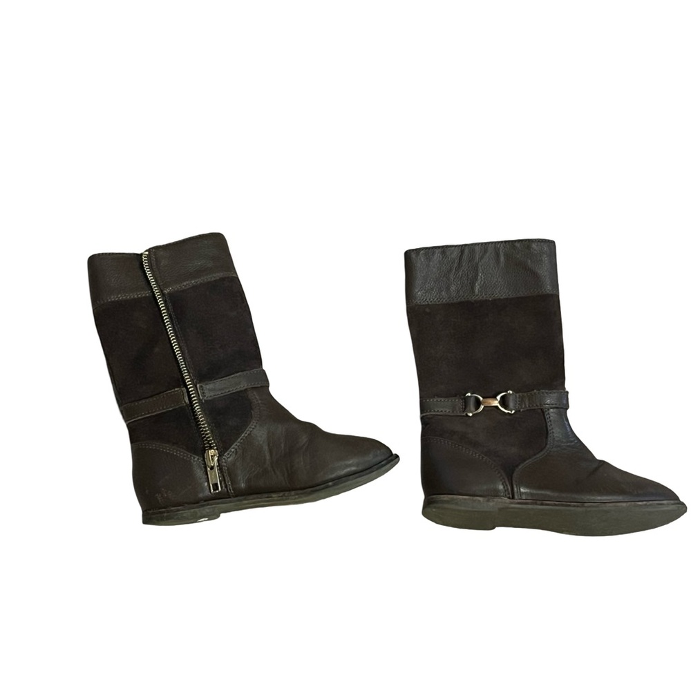 Janie and Jack Size 10 Brown Riding Boots - Girls Brown Riding boots gold buckle